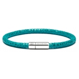 Viola Milano - Stingray Genuine Italian Leather Bracelet - Turquoise - Handmade in Italy - Luxury Exclusive Collection