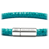 Viola Milano - Bracciale Stingray in Vera Pelle Italiana - Turchese - Handmade in Italy - Luxury Exclusive Collection