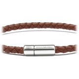 Viola Milano - Braided Italian Leather Bracelet - Chocolate - Handmade in Italy - Luxury Exclusive Collection