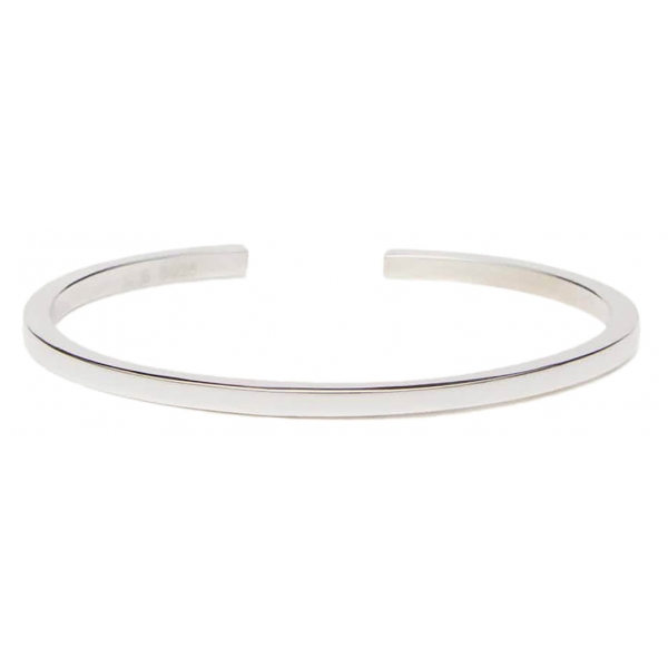 Viola Milano - Classic Sterling Silver Bangle - Small - Handmade in Italy - Luxury Exclusive Collection