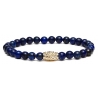 Viola Milano - Gemstone 6 mm Bracelet - Gold Tube - Deep Sea - Handmade in Italy - Luxury Exclusive Collection
