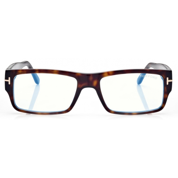 Tom Ford - Blue Block Rectangular Opticals - Rectangular Optical Glasses - Dark Havana - FT5835-B