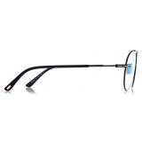 Tom Ford - Blue Block Pilot Opticals - Occhiali da Vista Pilota - Nero - FT5829-B