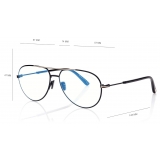 Tom Ford - Blue Block Pilot Opticals - Occhiali da Vista Pilota - Nero - FT5829-B