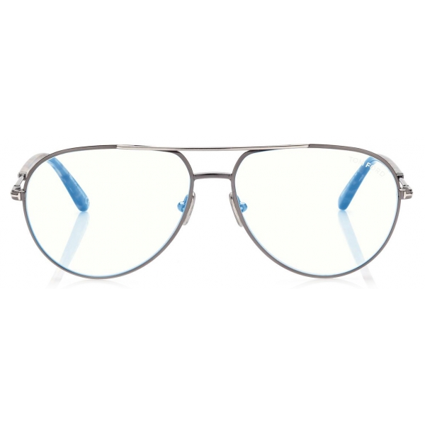 Tom Ford - Blue Block Pilot Opticals - Pilot Optical Glasses - Gunmetal - FT5829-B