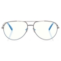 Tom Ford - Blue Block Pilot Opticals - Occhiali da Vista Pilota - Canna di Fucile - FT5829-B