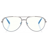 Tom Ford - Blue Block Pilot Opticals - Occhiali da Vista Pilota - Canna di Fucile - FT5829-B