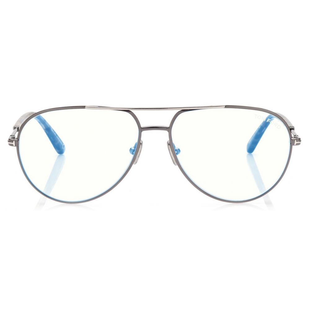 Tom Ford - Blue Block Pilot Opticals - Pilot Optical Glasses - Gunmetal ...