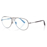 Tom Ford - Blue Block Pilot Opticals - Pilot Optical Glasses - Gunmetal - FT5829-B