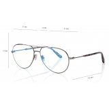 Tom Ford - Blue Block Pilot Opticals - Occhiali da Vista Pilota - Canna di Fucile - FT5829-B