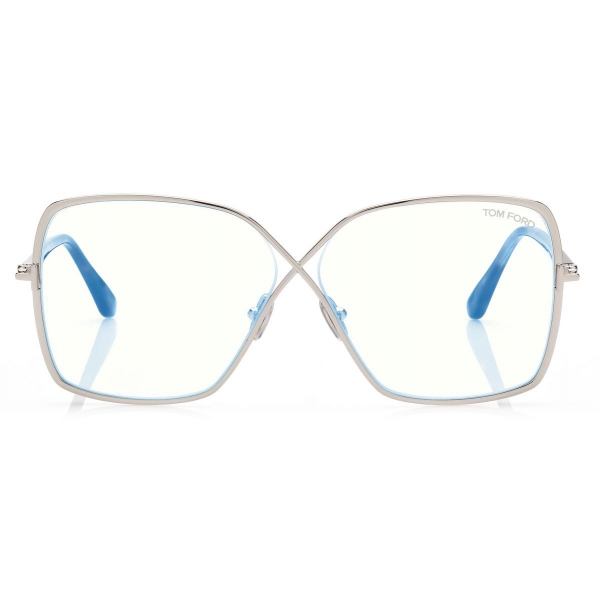 Tom Ford - Blue Block Butterfly Opticals - Occhiali da Vista a Farfalla - Palladio - FT5841-B