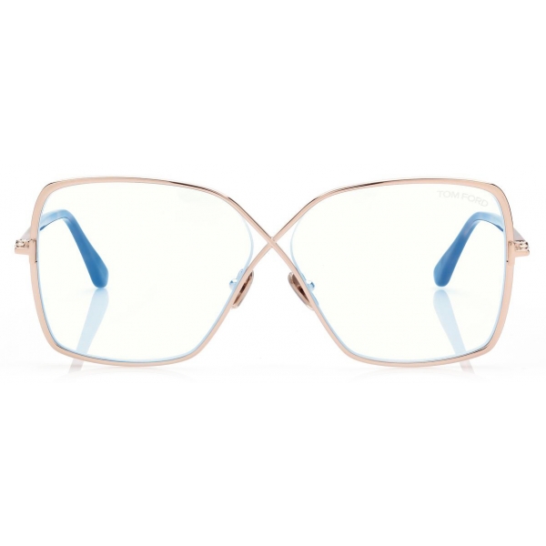 Tom Ford - Blue Block Butterfly Opticals - Butterfly Optical Glasses - Gold - FT5841-B