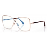 Tom Ford - Blue Block Butterfly Opticals - Butterfly Optical Glasses - Gold - FT5841-B