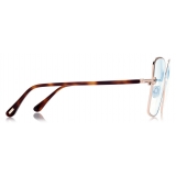 Tom Ford - Blue Block Butterfly Opticals - Butterfly Optical Glasses - Gold - FT5841-B