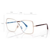 Tom Ford - Blue Block Butterfly Opticals - Butterfly Optical Glasses - Gold - FT5841-B