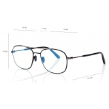 Tom Ford - Blue Block Navigator Opticals - Occhiali da Vista Navigatore - Nero - FT5830-B