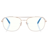 Tom Ford - Blue Block Navigator Opticals - Navigator Optical Glasses - Gold - FT5830-B