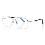 Tom Ford - Blue Block Navigator Opticals - Occhiali da Vista Navigatore - Oro - FT5830-B