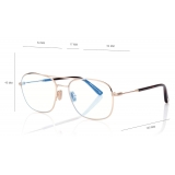 Tom Ford - Blue Block Navigator Opticals - Occhiali da Vista Navigatore - Oro - FT5830-B