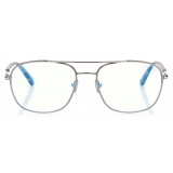 Tom Ford - Blue Block Navigator Opticals - Occhiali da Vista Navigatore - Canna di Fucile - FT5830-B