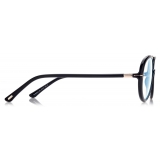 Tom Ford - Blue Block Pilot Opticals - Occhiali da Vista Pilota - Nero - FT5838-B