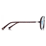 Tom Ford - Blue Block Pilot Opticals - Occhiali da Vista Pilota - Havana Scuro - FT5838-B