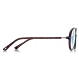 Tom Ford - Blue Block Pilot Opticals - Pilot Optical Glasses - Dark Havana - FT5838-B