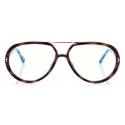 Tom Ford - Blue Block Pilot Opticals - Occhiali da Vista Pilota - Havana Chiaro - FT5838-B