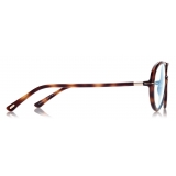 Tom Ford - Blue Block Pilot Opticals - Occhiali da Vista Pilota - Havana Chiaro - FT5838-B