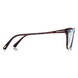 Tom Ford - Blue Block Cat Eye Opticals - Cat Eye Optical Glasses - Dark Havana - FT5825-B