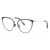 Tom Ford - Blue Block Cat Eye Opticals - Occhiali da Vista Cat Eye - Nero - FT5840-B