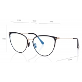Tom Ford - Blue Block Cat Eye Opticals - Cat Eye Optical Glasses - Black - FT5840-B
