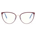 Tom Ford - Blue Block Cat Eye Opticals - Cat Eye Optical Glasses - Shiny Red - FT5840-B