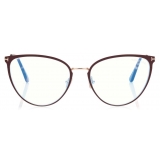 Tom Ford - Blue Block Cat Eye Opticals - Cat Eye Optical Glasses - Matte Light Brown - FT5840-B