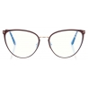 Tom Ford - Blue Block Cat Eye Opticals - Occhiali da Vista Cat Eye - Marrone Chiaro Opaco - FT5840-B
