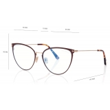 Tom Ford - Blue Block Cat Eye Opticals - Cat Eye Optical Glasses - Matte Light Brown - FT5840-B
