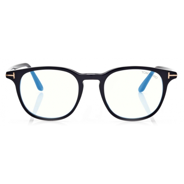 Tom Ford - Blue Block Round Opticals - Round Optical Glasses - Black - FT5832-B