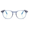 Tom Ford - Blue Block Round Opticals - Round Optical Glasses - Blue - FT5832-B