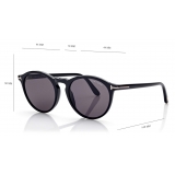 Tom Ford - Aurele Sunglasses - Round Sunglasses - Black - FT0904
