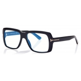 Tom Ford - Blue Block Square Opticals - Occhiali da Vista Quadrati - Nero - FT5822-B