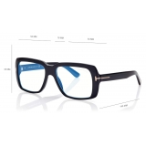 Tom Ford - Blue Block Square Opticals - Occhiali da Vista Quadrati - Nero - FT5822-B