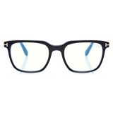 Tom Ford - Blue Block Square Opticals - Occhiali da Vista Quadrati - Nero - FT5818-B