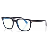 Tom Ford - Blue Block Square Opticals - Occhiali da Vista Quadrati - Nero - FT5818-B