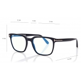 Tom Ford - Blue Block Square Opticals - Square Optical Glasses - Black - FT5818-B