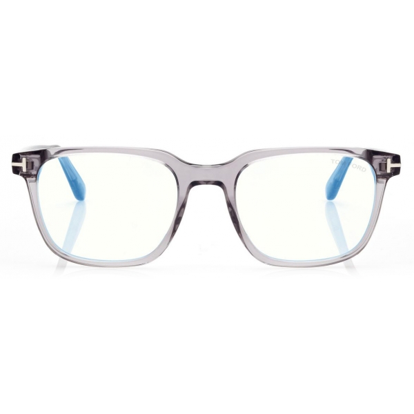 Tom Ford - Blue Block Square Opticals - Occhiali da Vista Quadrati - Grigio - FT5818-B