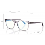 Tom Ford - Blue Block Square Opticals - Occhiali da Vista Quadrati - Grigio - FT5818-B