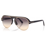 Tom Ford - Marshall Sunglasses - Occhiali da Sole Pilota - Nero - FT0929