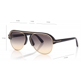 Tom Ford - Marshall Sunglasses - Occhiali da Sole Pilota - Nero - FT0929
