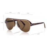 Tom Ford - Marshall Sunglasses - Occhiali da Sole Pilota - Havana - FT0929
