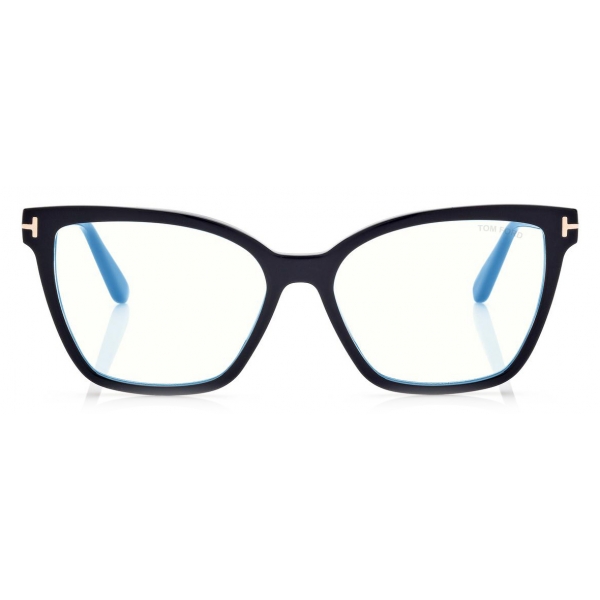 Tom Ford - Blue Block Cat Eye Opticals - Occhiali da Vista Cat Eye - Nero - FT5812-B
